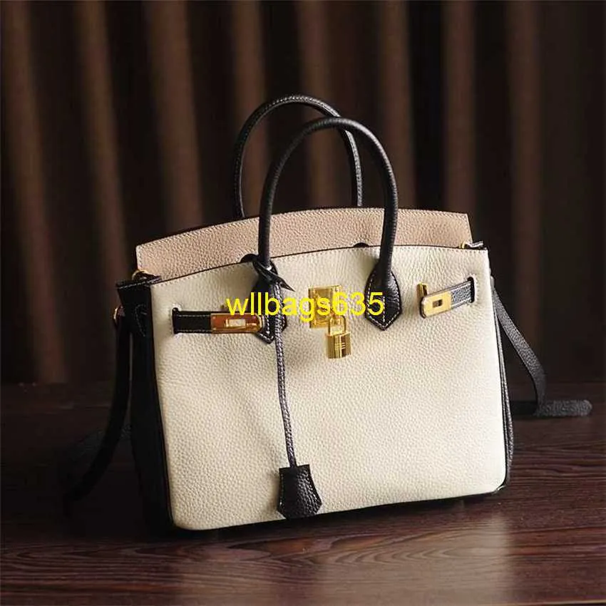 Tote Bags Genuine Leather Bk Habdbags Classic Color Matching Top Layer Cowhide Platinum Bag Hand Held Crossbody Toy Genuine Leather Womens Ba have logo HBXXGR