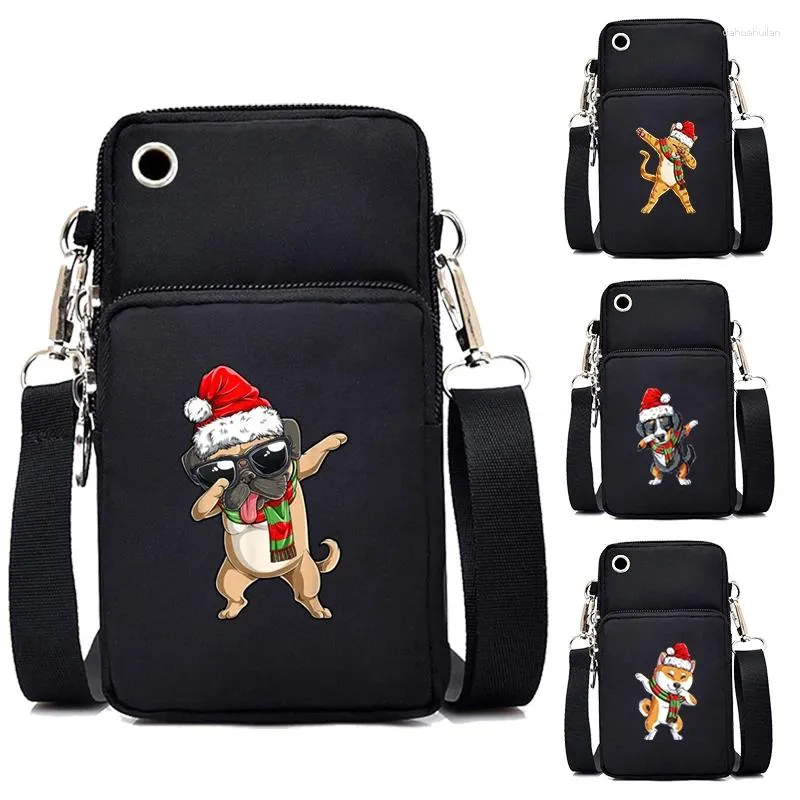 Çanta Noel köpekleri grafik kadın cep telefonu harajuku hayvan mini crossbody kalça çanta çanta kadın omuz