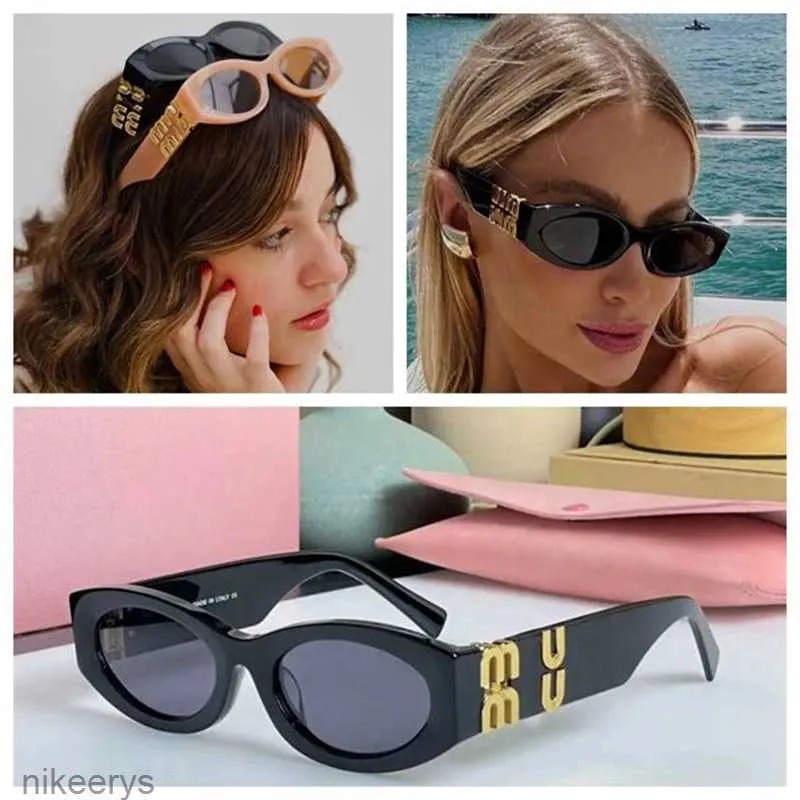 Солнцезащитные очки Mui, модные очки, дизайнерские солнцезащитные очки в овальной оправе, женские солнцезащитные очки с защитой от излучения UV400, поляризационные линзы, мужские очки в стиле ретро с оригинальными 1GG1