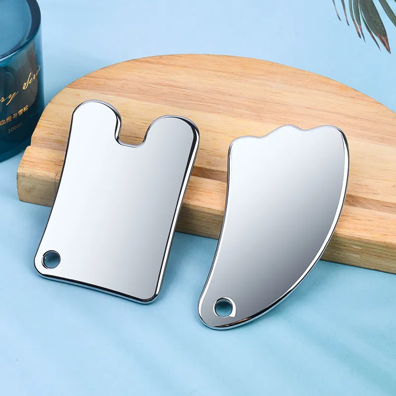 Zinc Alloy Gua Sha Facial Tools Stainless Steel Guasha Tool for Acupuncture Skin Care Massage Product Neck Beauty Scraping Board Massager