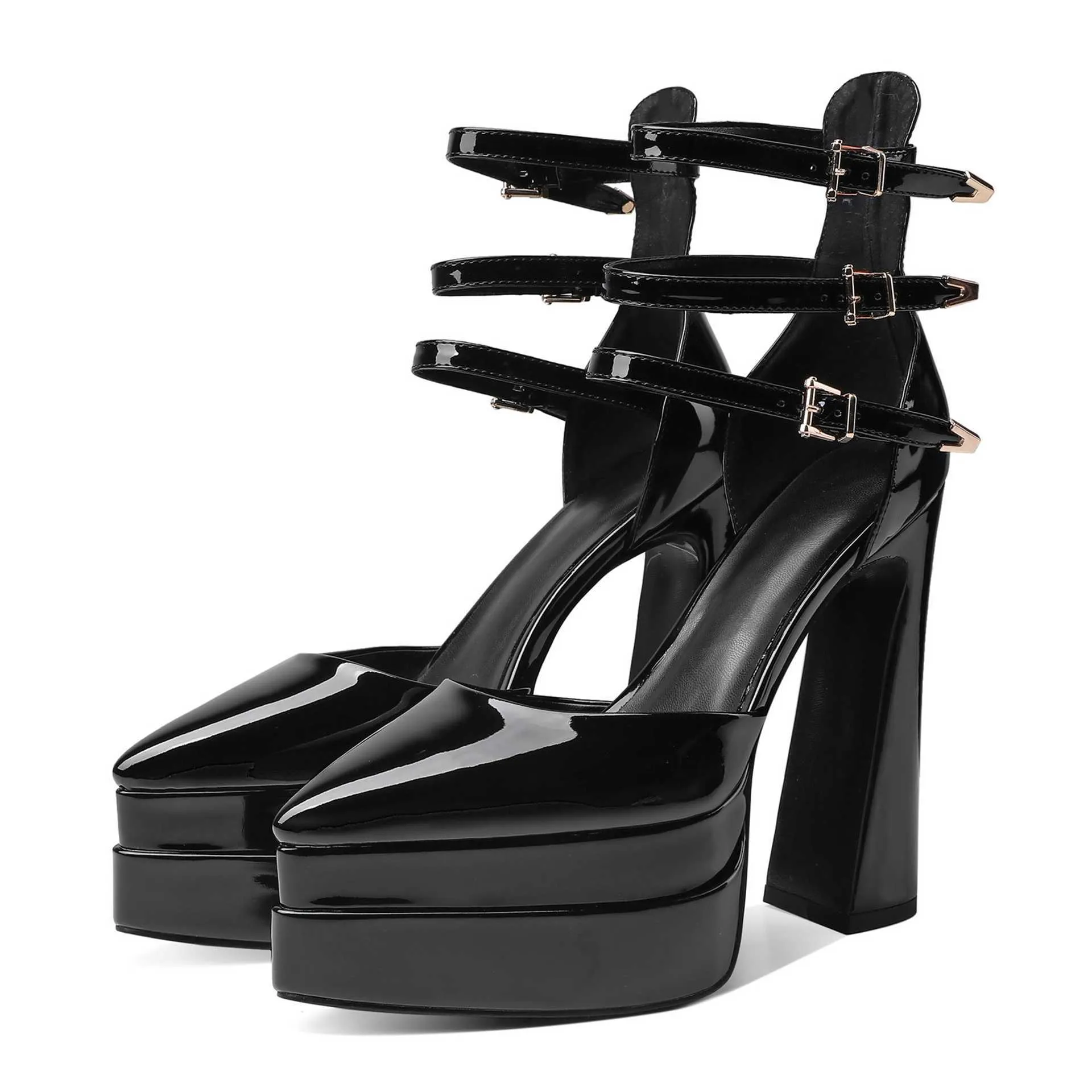 Sandalias- HBP bez marki luksusowa platforma projektowa spiczaste palce gęste imprezowe buty seksowne pompki wysokie obcasy damskie dla pani