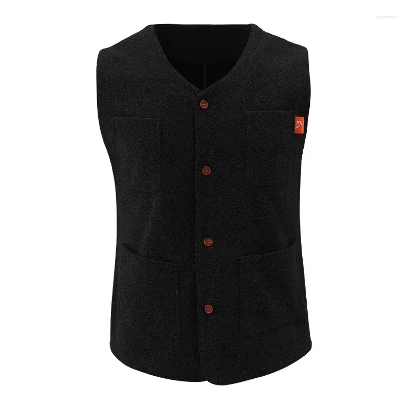 Herrjackor 2024 Spring och Autumn European American Single Breasted British Retro Fashion Casual Solid Color Vest