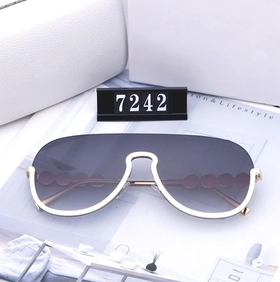 Design feminino óculos de sol moda óculos de sol proteção uv400 lente de conexão grande sem moldura qualidade superior vem com pacote des lunet6826877