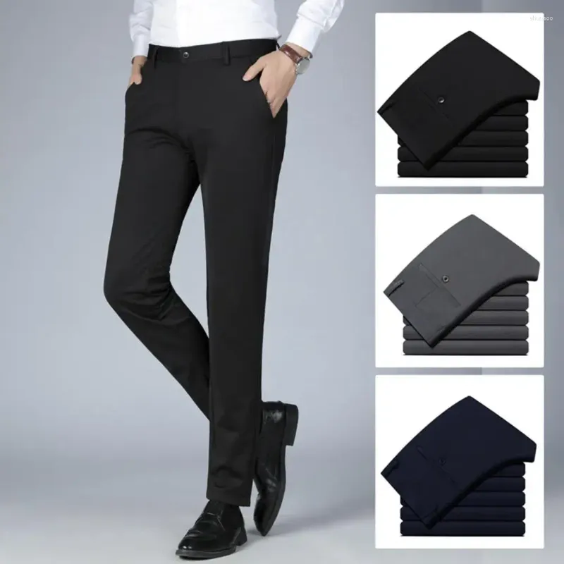 Herenpakken Heren zakelijke broek Recht slank pak met hoge taille voor formele kleding in de winter herfst