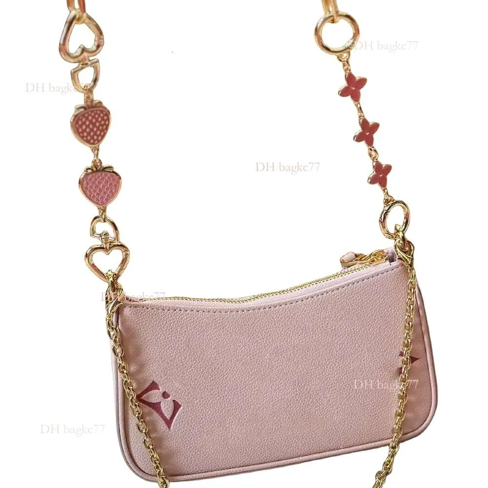 7A Высокое качество Известный дизайнер Crossbody Мини-женская сумка через плечо Paris Натуральная кожа Emed Высокое качество Новый клубничный цвет мороженого Мобильные сумки для монет Кошелек 21 см