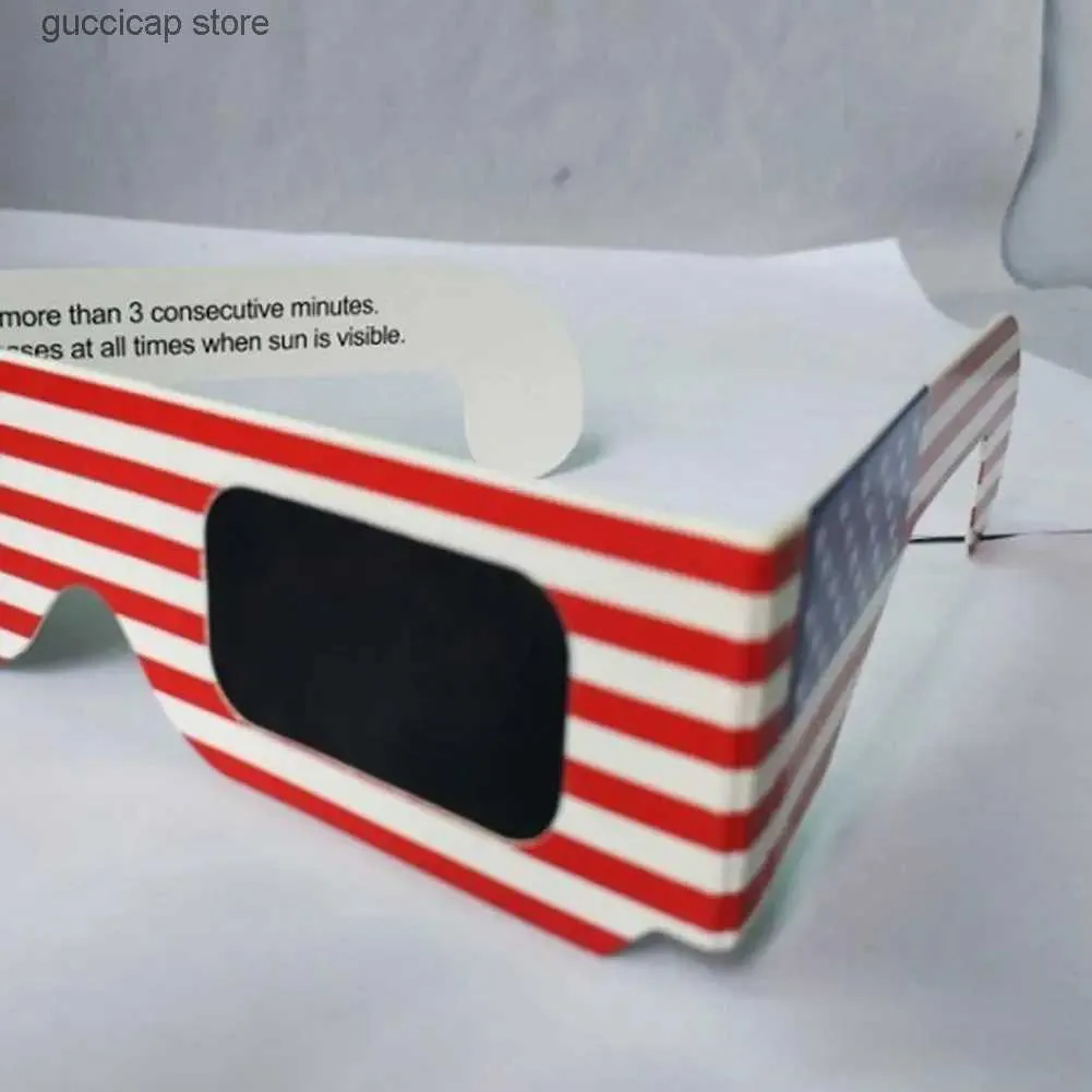 Sunglasses 10/20/50/Pcs circular solar eclipse glasses are safe direct sun observation glasses UV blocking solar eclipse glasses and glasses Y240318