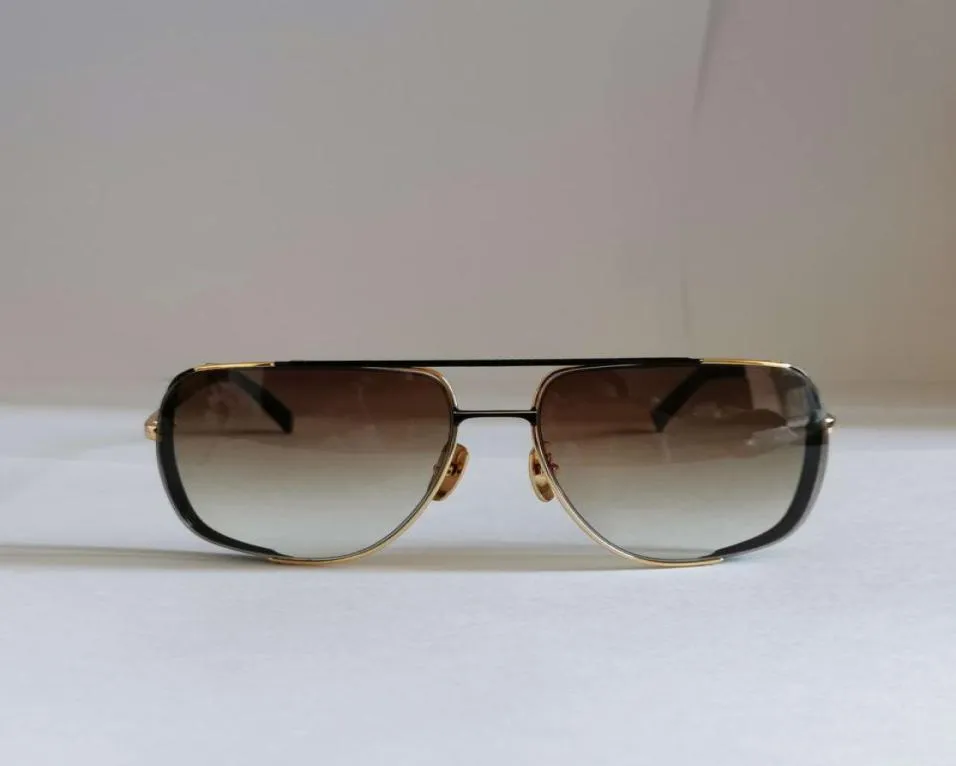 Special Sunglasses Metal Gold Black Frame Brown Gradient Lens Men Midnight Sun Glasses 2010 Sonnenbrille hip hop Eye Wear with box4653168