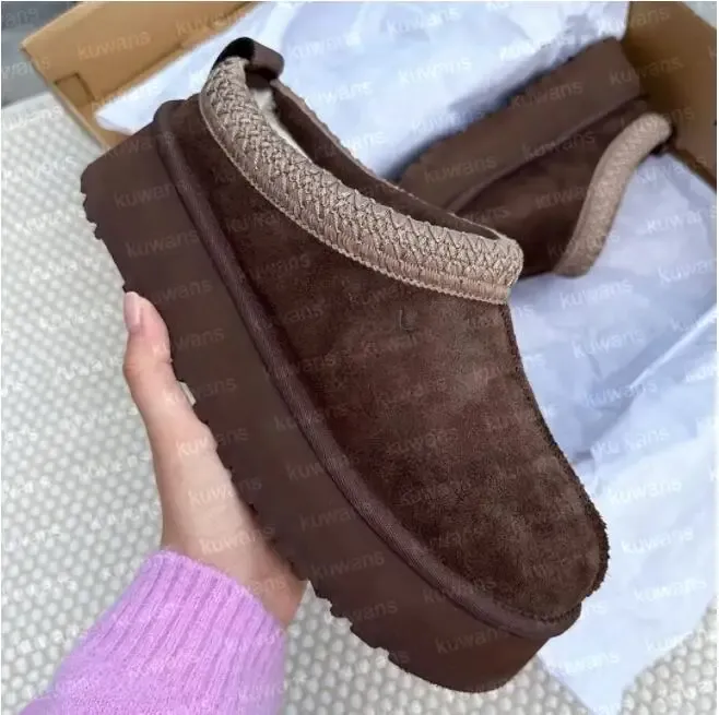 Buty Brown Women Snow Boots Men Designer Tazz Kaptaki Tasman Fur Slajdy Ultra Mini Oryginalne logo wełna wełna Blend BOTIES Comfort