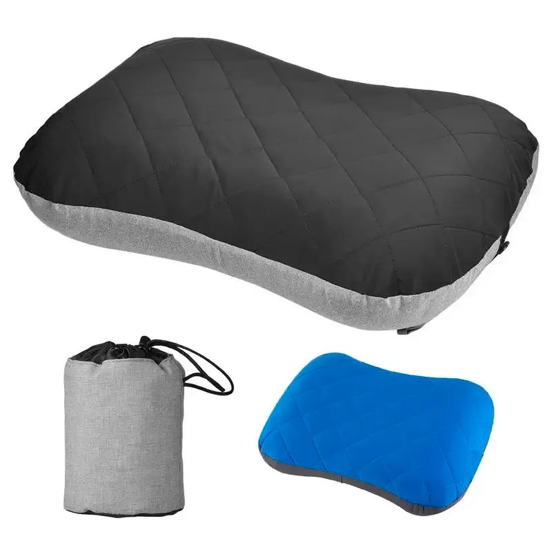 Tapis d'oreiller gonflable à Air, lit de couchage, oreiller de Camping, civière de cou, oreiller de dossier Portable pour voyage, avion, Support de repose-tête