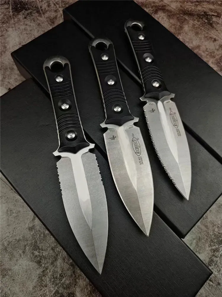 New 3 Styles Tech-Micro Borka Blades SBD201 D/E戦術的な固定ナイフ4.33 "DC53スチールブレードG10ハンドルキャンプ屋外ハイキングハンティングナイフ