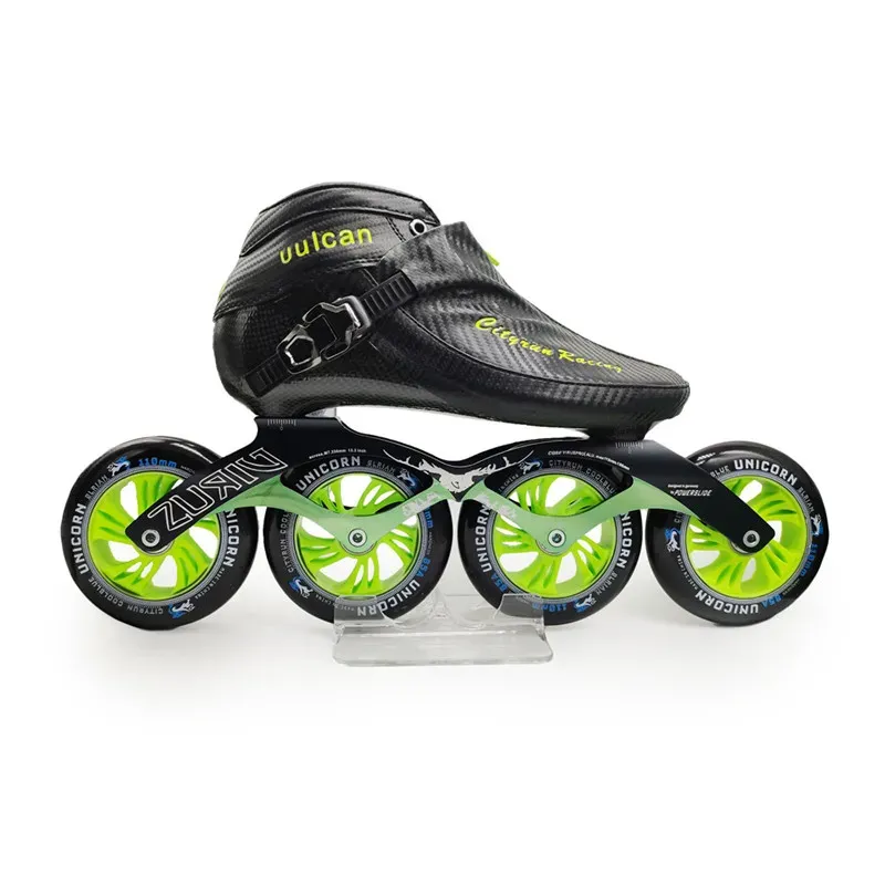 Boots Professional Cityrun Speed Skates Chaussures avec 4x90mm 4x100mm 4x110mm 4 roues en ligne Race Race Compitibion Vulcan Carbone Fibre