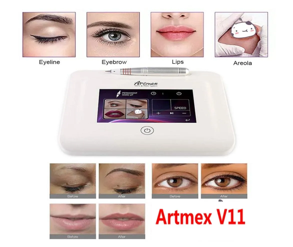 Professional Permanent Makeup Tattoo Machine Artmex V11 Eye Brow Lips Microblading Derma Pen Microneedle Skin Care MTS PMU DHL6212401