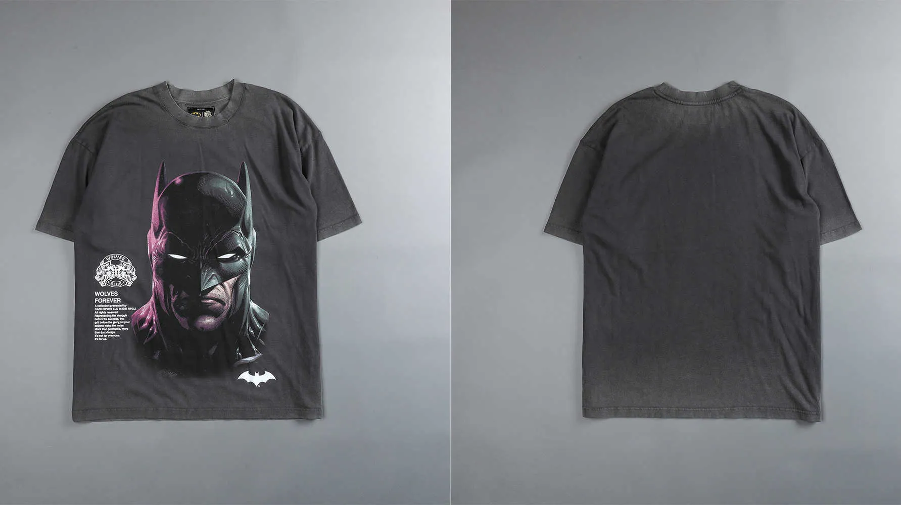 DarcSport Batman Print T-shirt Wolf Head American Mens and