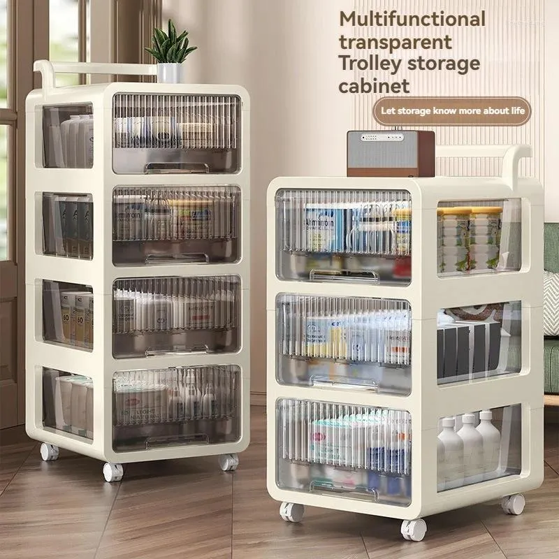 Kitchen Storage Multi-Layer Rack Truck Can Be Used For Toys Snacks Books And Baby Products Household Portable Organization Units