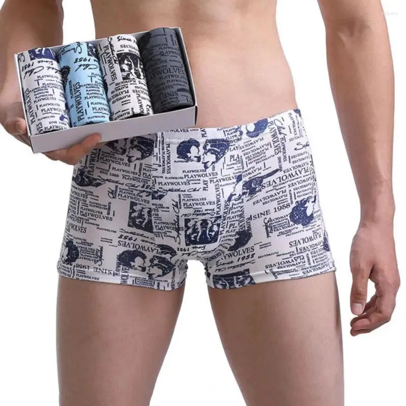 Underpants Men Boxers 3d Cutting Technology Soft Breathable Men's Stretchy Mid Waist Plus Size Underwear With No Constraint