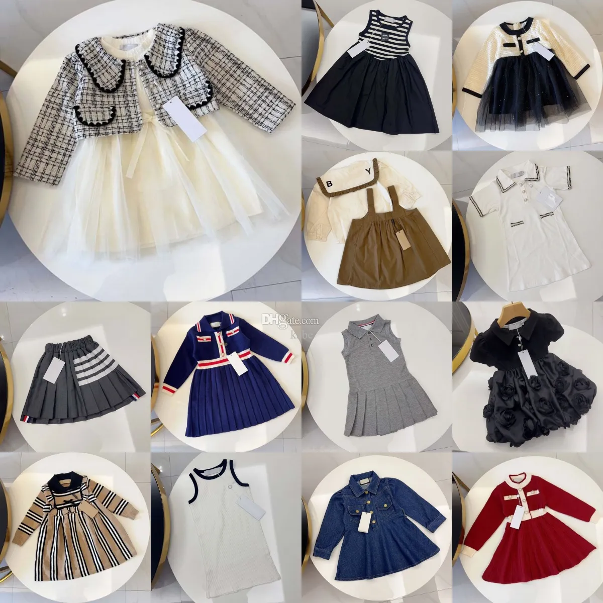 Filles bébé enfants robe tout-petits vêtements de marque 2t jupe ensembles coton vêtements pour bébés ensembles tailles 90-160