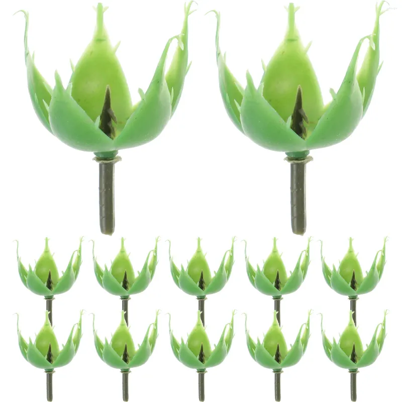 Dekorativa blommor 100 datorer Flower Core Soap Holder Artificial Fake Calyxes Plastic Green Sepals