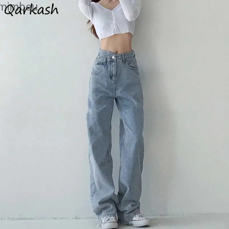 Women's Jeans Women Denim Jeans Loose Wide Leg Full Length High Waist Special Design Straight All-match Spring Summer Fashion TrousersC24318