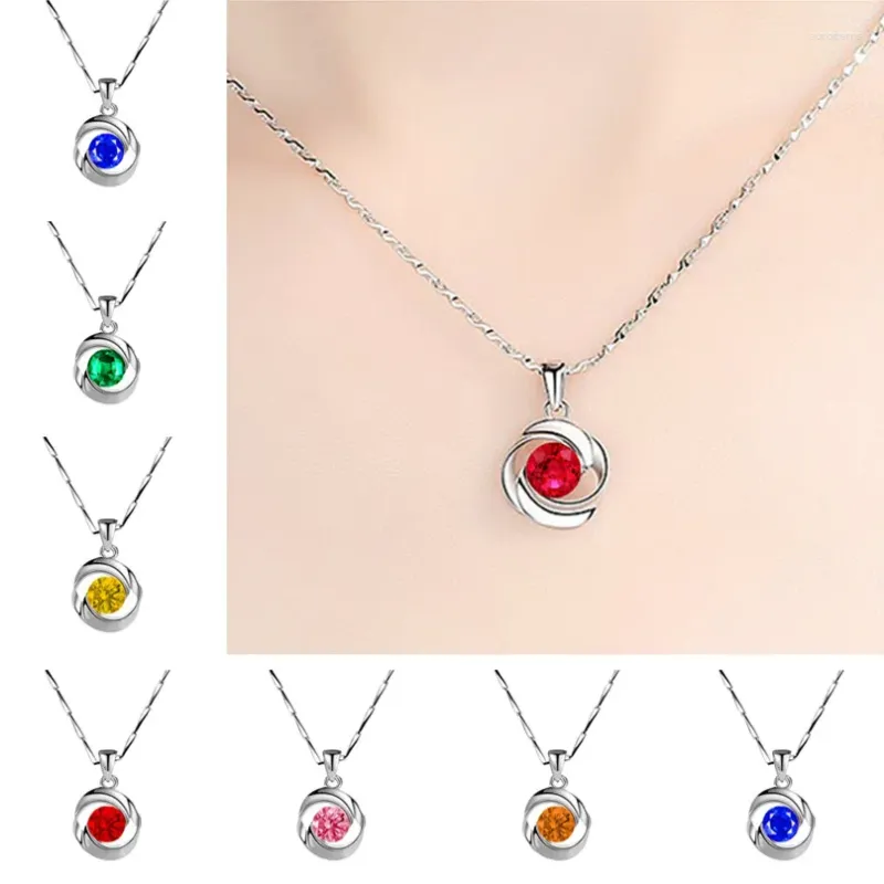 Hängen Luxury Crystal Heart Pendant Necklace For Women Jewelry Fashion Lady 925 Sterling Silver Chain Female Anniversary Gift