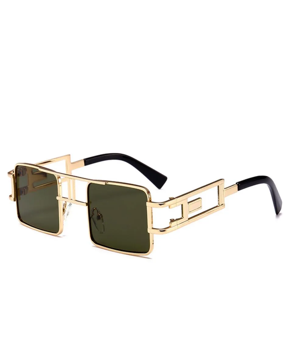 Quadratische Sonnenbrille aus Metall, einzigartiges Design, Strahlspiegel-Sonnenbrille, europäische und amerikanische Retro-Luxus-Sonnenbrille, 10 Farben, 4548231