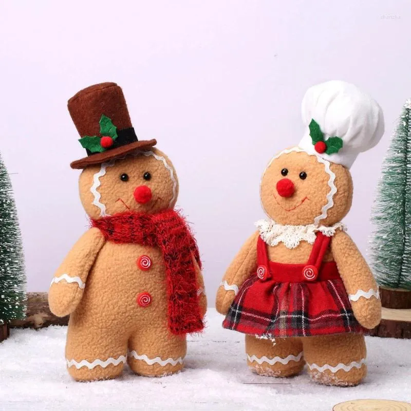 Party Dekoration 30cm Lebkuchenmann Puppe Weihnachten Plüsch Bein Puppen Weihnachtsbaum Ornamente Jahr Kinder Geschenk Dekorationen für Haus