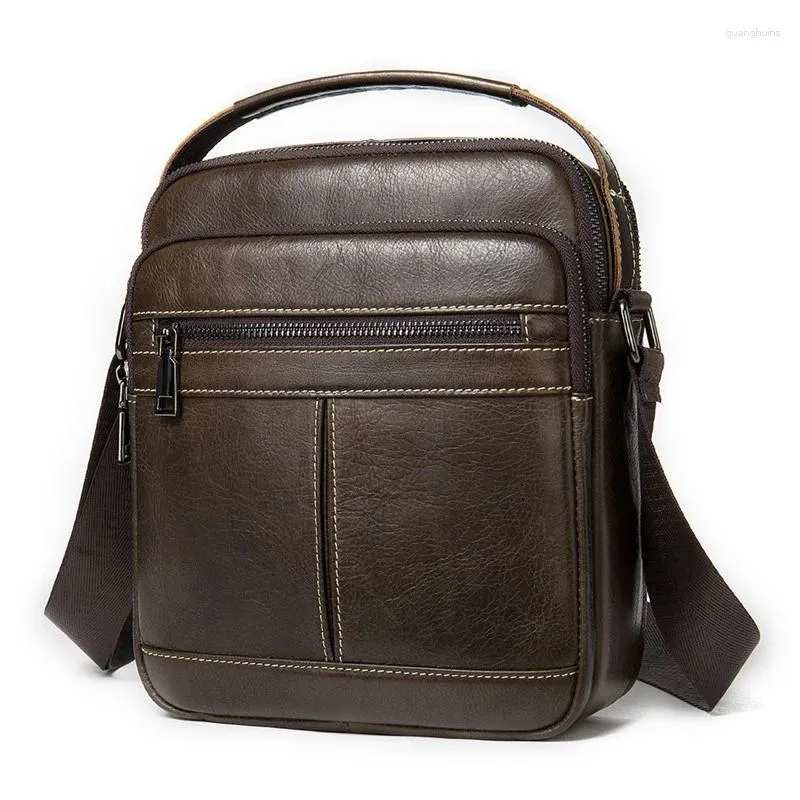 Sac de luxe hommes épaule pour cuir de vache petit messager hommes véritable bandoulière hommes sacs sac à main