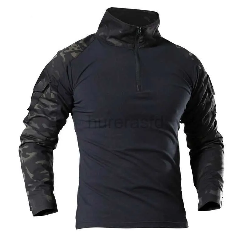 Sweats à capuche pour hommes Sweatshirts Uniforme de combat militaire US Camouflage Army T-shirt à manches longues Force spéciale Tops masculins Vêtements respirants à séchage rapide 24318