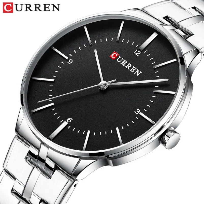 Mens Classic Quartz Analog Watch Curren Luksusowa moda Business Wristwatch zegarki ze zegarków ze zegarki ze zegarki ze zegarem sportowym