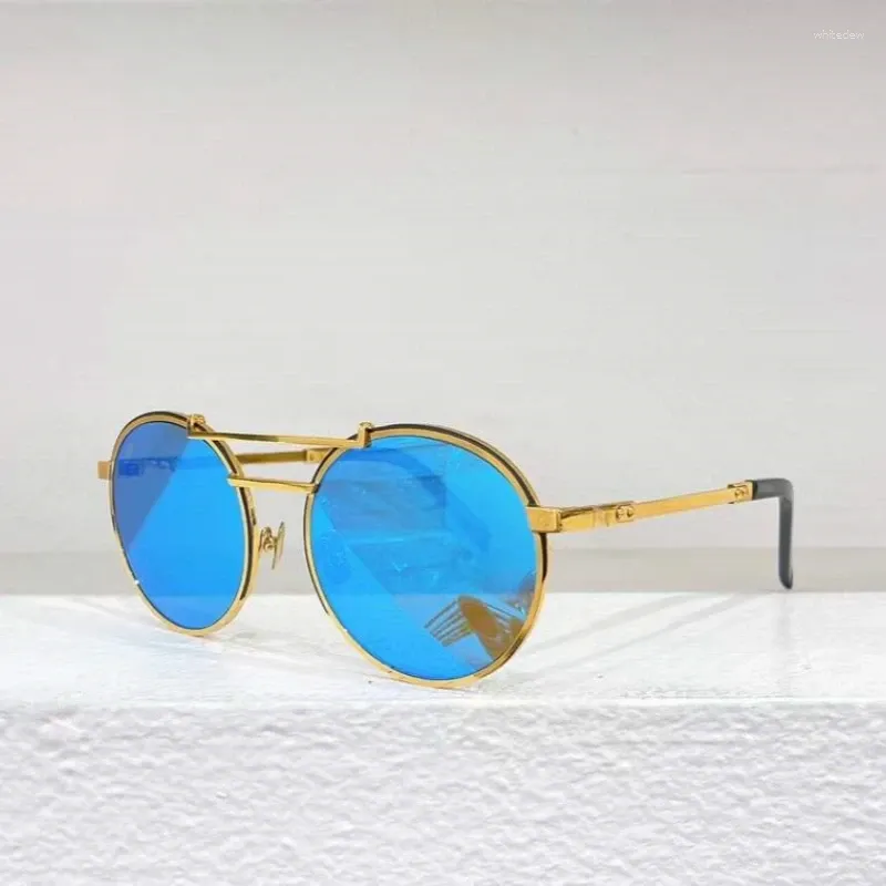 Sonnenbrille im Freien, klassischer Stil, luxuriös, modisch, Premium-Legierung, runde Optik, Unisex, hochwertig, stilvoll