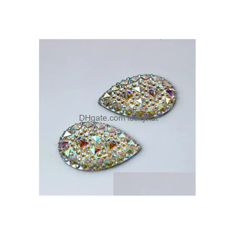 Strass 50 pcs 2030mm Ab cor gota forma de pêra resina flatback pedras de cristal decoração zz5202811045 entrega jóias soltas grânulos dh6uo