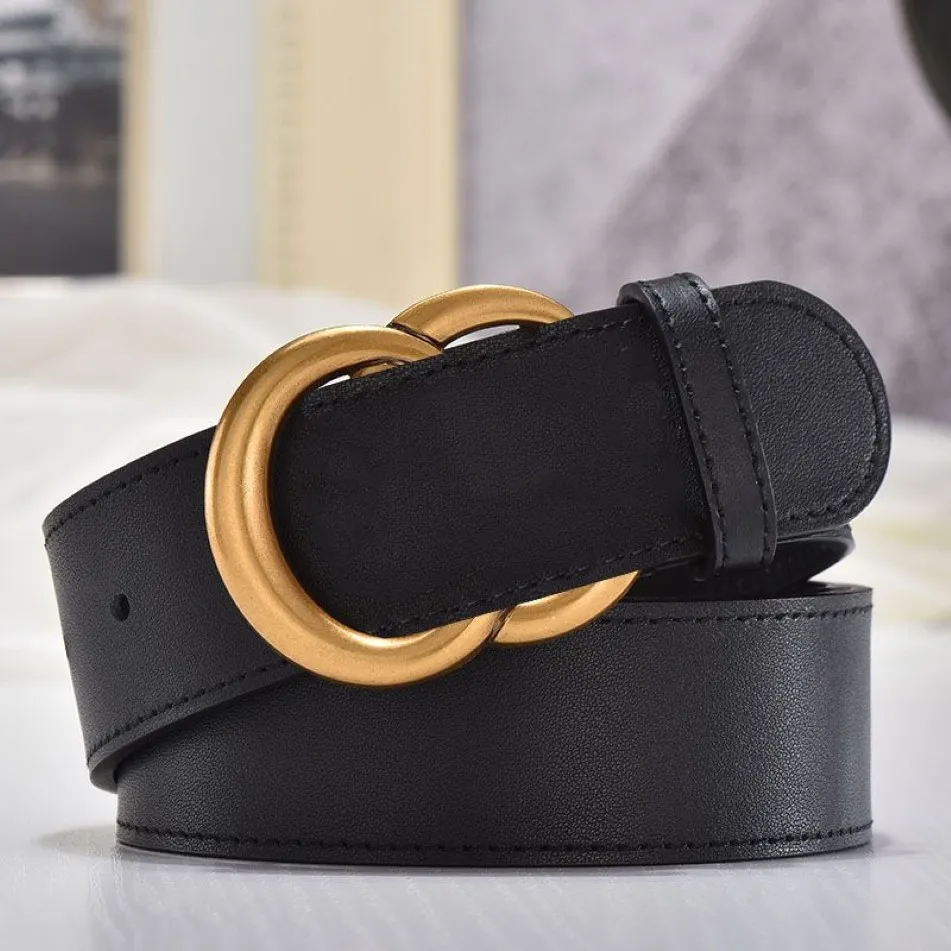 Ceintures de créateurs pour hommes, ceinture de luxe de haute qualité pour femmes et hommes, deux couches de lettres en cuir de vache gg, boucle lisse en alliage doré cei245P