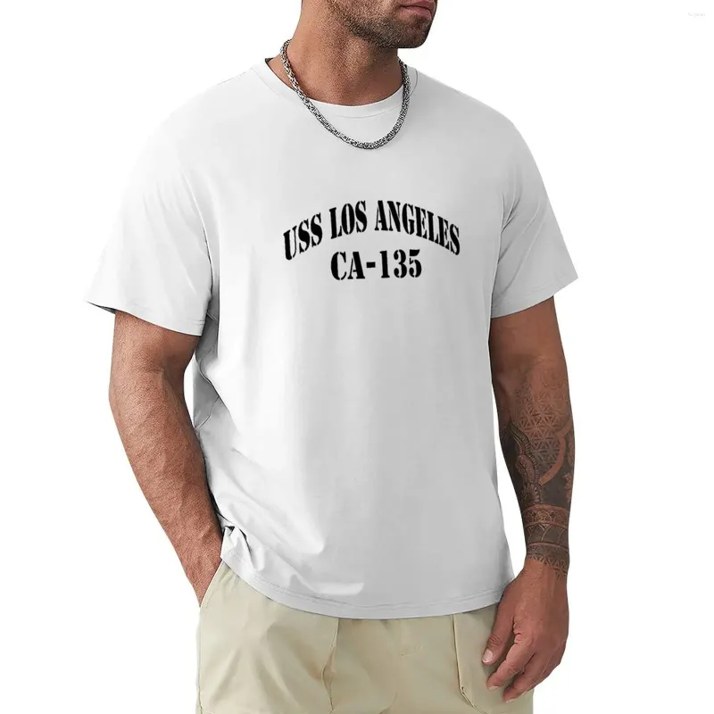 Polos pour hommes USS LOS ANGELES (CA-135) Magasin de navire T-shirt Poids lourds Vêtements esthétiques Garçons Animal Print Mode coréenne Hommes T-shirt