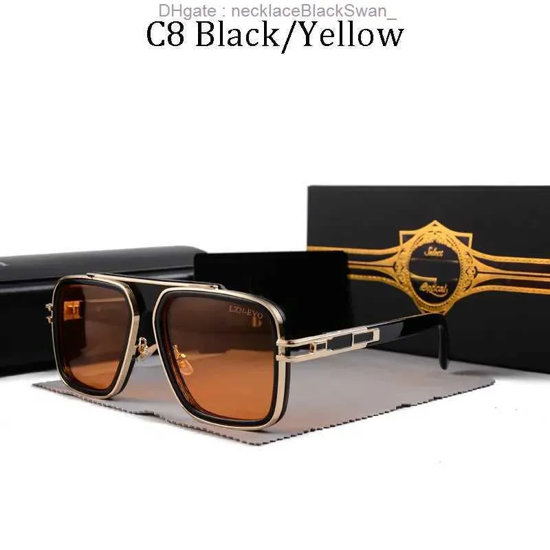 2024 Vintage Pilot Square Women's Men Solglasögon Fashion Designer Shades Golden Frame Sun Glasses Mens UV400 Gradient LXN-Evo Dita Sunglass 3Gsh