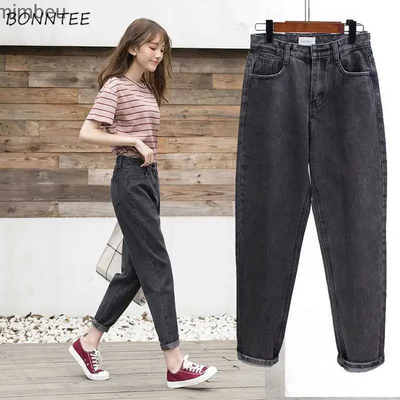 Kvinnors jeans jeans kvinnor vår sommar trendig koreansk stil enkel all-match kaii harajuku streetwear hög kvalitet ulzzang kvinnor byxor c24318