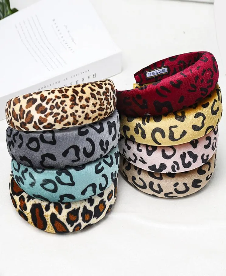 CN Fashion Leopard Sponge Hairbands For Women Lady Soft Fabric Headband Hair Hoop Headwear Boutique Hair Accessories3852960