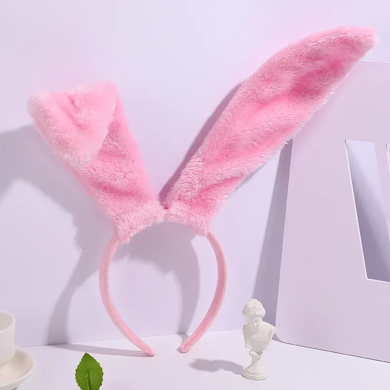 2023 New Lolita Fashion Easter Cosplay Hot Long Bunny Ears Carrot Bow Hairband Plush Rabbit for Girls Women Birthday Party 