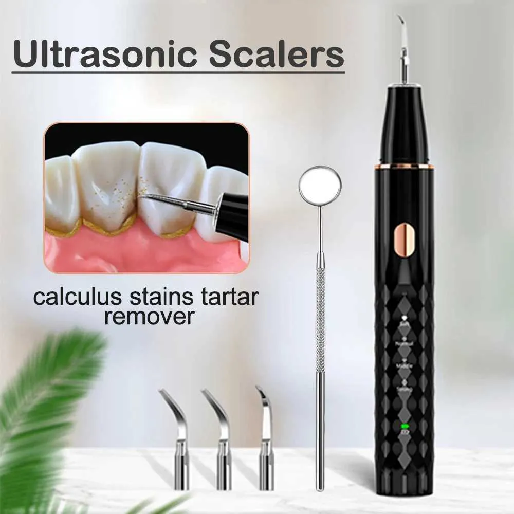 Irrigatori orali Elettrico ad ultrasuoni scala dentale strumento per lo sbiancamento e la pulizia scala del calcolo dentale denti orali rimozione tartaro placca J240318