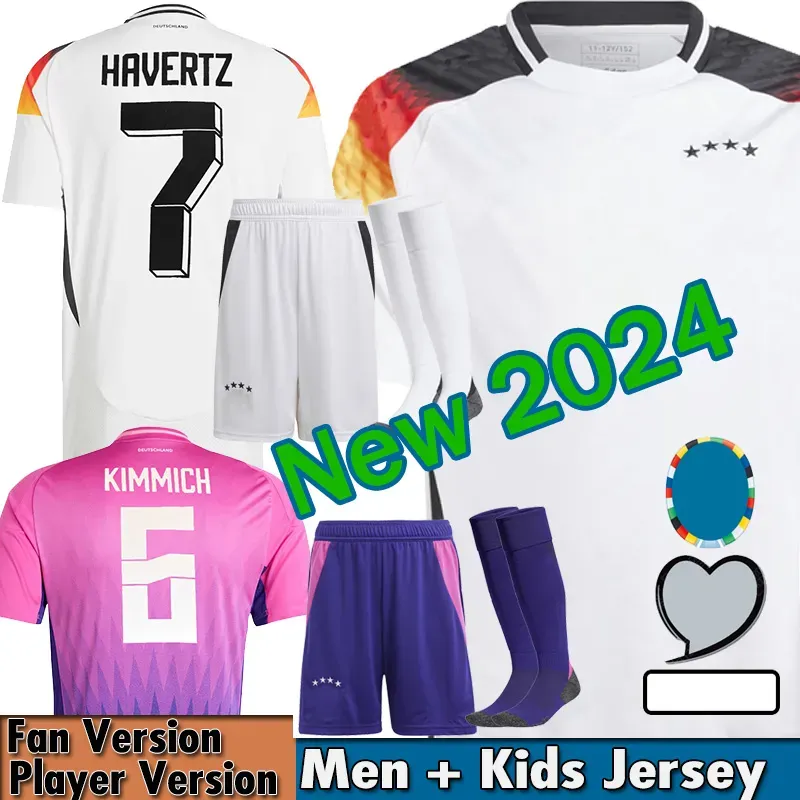 Allemagne Soccer Jerseys 2024 Coupe d'Europe Hummels Kroos Gnabry Werner Draxler Reus Muller Gotze Hommes et enfants Kit Fans Player Version Football Shirt Uniforme