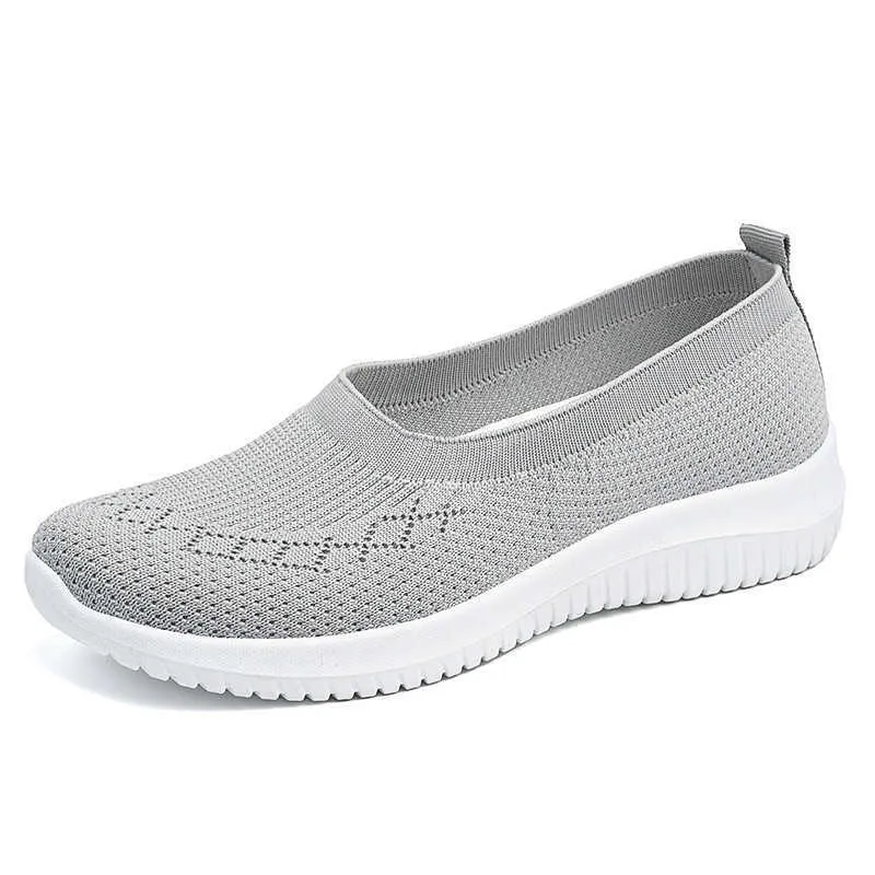 HBP Non-Brand Womens shoes old Beijing breathable net surface low fly woven elastic foot mother
