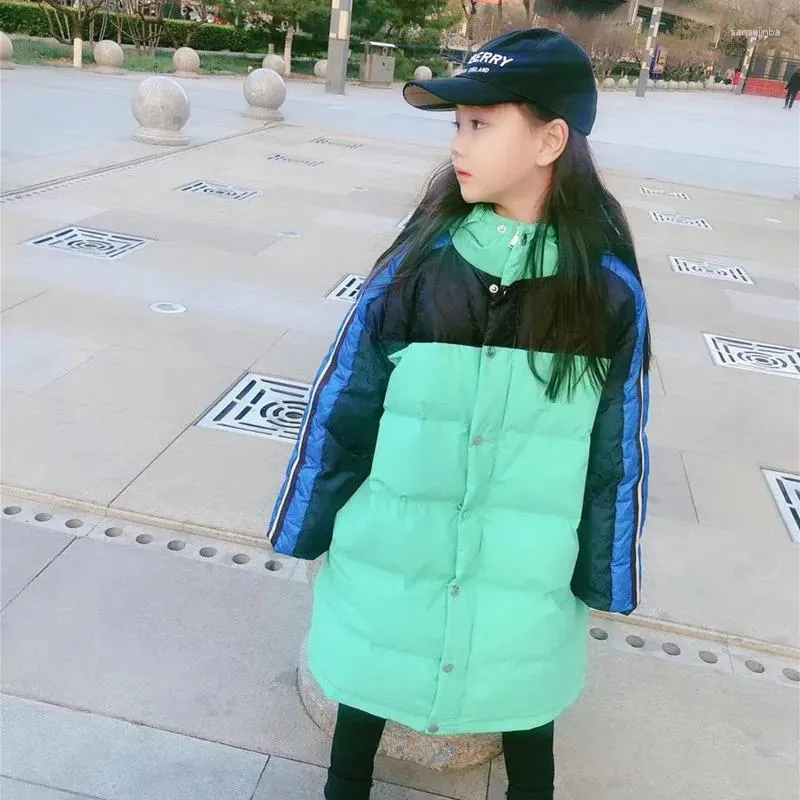 Down Coat Kids Jacket For Children Winter Outerwears Theramel Green Overcoat Clothing Girl&Boy Brand Long