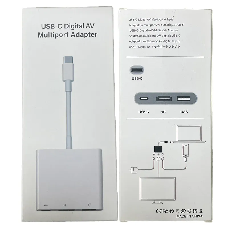 OEM USB-C 3.1 Type-C do 4K HD-Out 1080p złącza USB-C Digital AV Multiport Adapter OTG USB 3.0 HAB HAB do MacBooka 12 ”