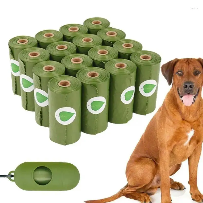 Dog Carrier Pet Poop Bags 16 Rolls For Waste Portable Leak Proof Strong With Dispenser Refuse Cleanup