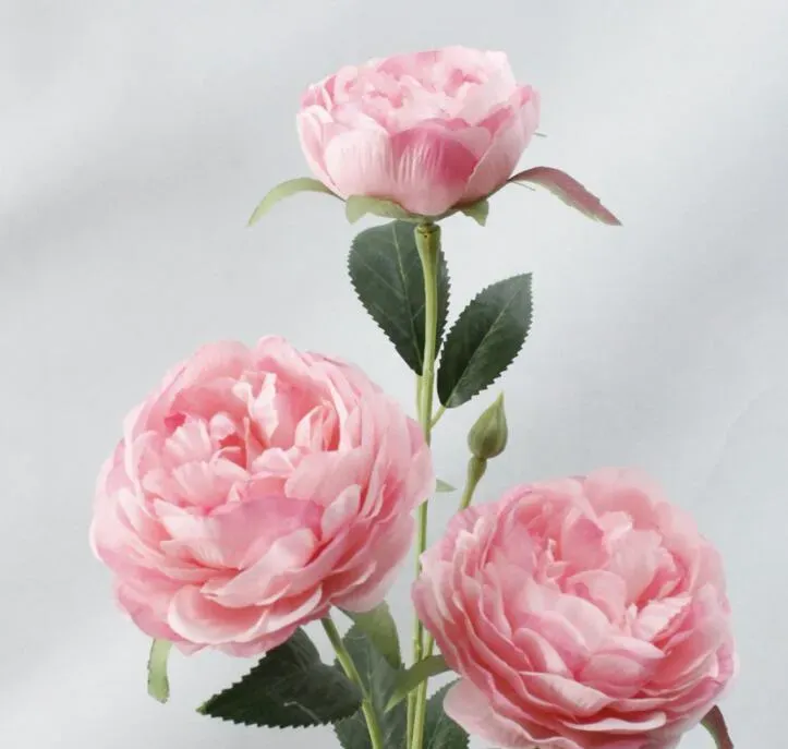 Emulering Flower 3 Peony False Flower Thoasure Layers of Beauty Tea Home Decoration Simulation Plant Wedding Flower L920 ZZ