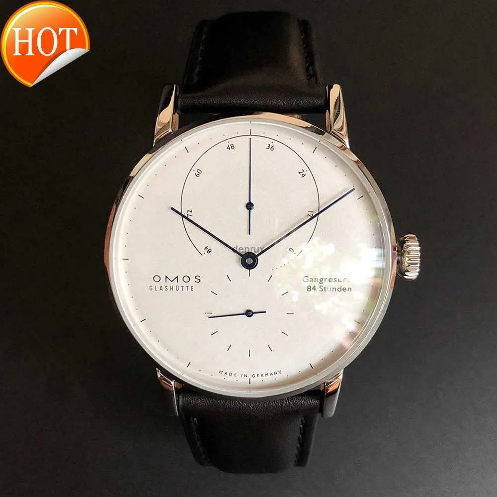 Autres montres 42MM Simple style Bauhaus Montre automatique Ultra-mince bracelet en cuir imperméable Self-care mens montre de marque de luxe l2403