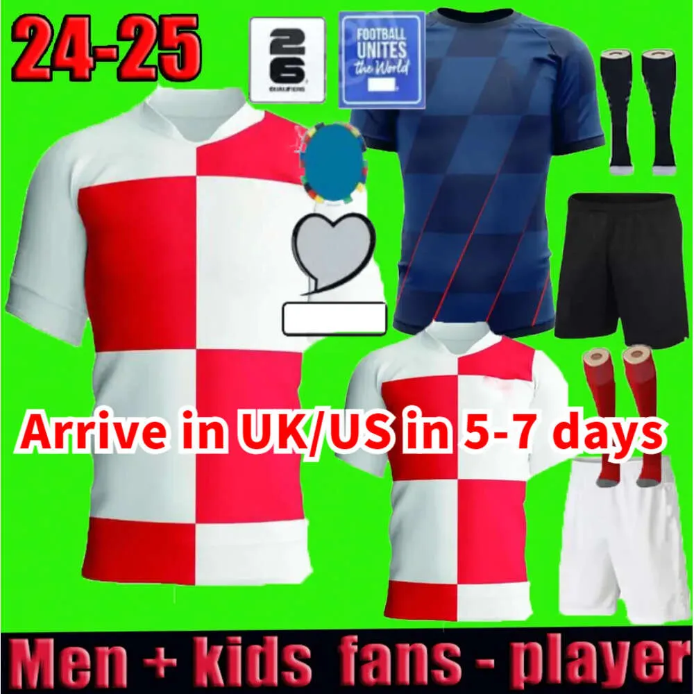 2024 2025 NOWOŚĆ MODRIC MODRIC SOCCER Jerseys National Mandzukic Perisic Kalinic 2024 Euro Cup Chorwacja Football Shirt Kovacic Rakitic Kramaric Men Kit Kit Mundurs