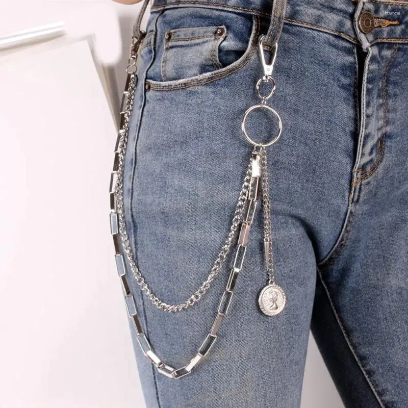 Ceintures Jeans chaîne bijoux cadeau étoile à cinq branches multicouche coeur Punk pantalon taille en métal femme ceinture croix creuse