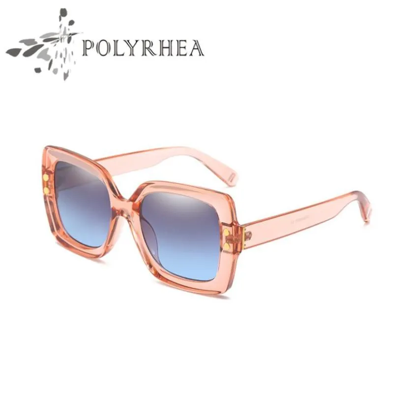 2021 Luxury Italy Overdimensionerade fyrkantiga solglasögon Kvinnor Retro Fashion Designer Big Frame Sun Glasses Kvalitet UV -skyddslins Come W8858129