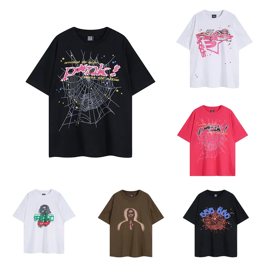 T-shirt męski projektant T-shirt American Trend Hip Hop Rock Damskie Krótkie rękawie Letter Pijany T-shirt Spider