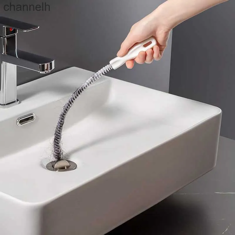 Other Household Cleaning Tools Accessories Bendable Pipe Dredge Sewer Hair Cleaner Wash Basin Brush Water Tool for Bathroom Products 240318