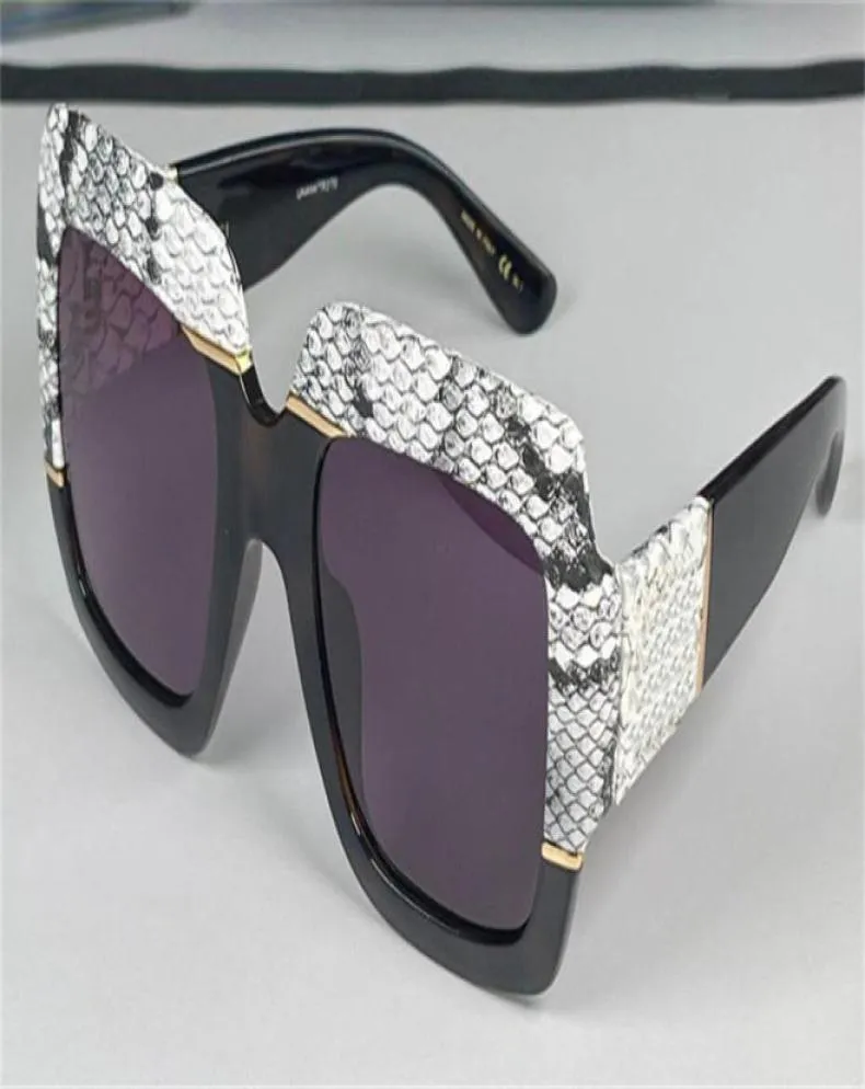 Mode Women Designer Solglasögon Square Snake Skin Frame Top Quality Popular Generös elegant stil 0484 UV400 Protection GLA6518695